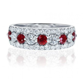 Brilliant-Cut Ruby Steps with Pavé-Set Trim WG 6.5..