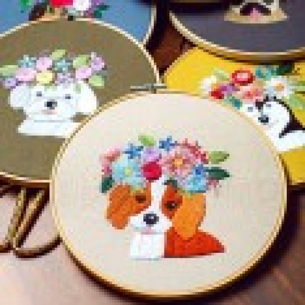 DOG EMBROIDERY DIY KIT